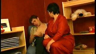 Russian granny seduces boy