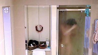 Spying on my gorgeous showering stepsister