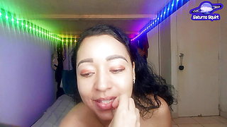 Latina babe does extreme fetish JOI show where she licks, caresses and grooms her beautiful feet for her foot worship audience