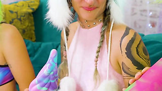 Lesbian Orgy - Dildos and Costums - Real Orgasms From Tattoo Girls