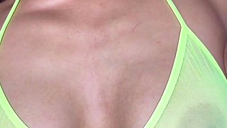 Blonde tight pussy babe solo toy fun in glamour masturbation