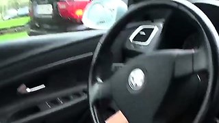 Public City Car Ride: Solo Female Orgasm with a Sex Toy