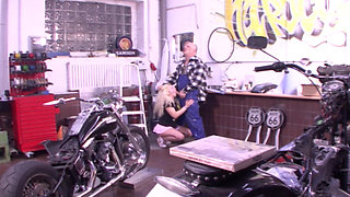 Blonde Slut From Germany Got Fucked by Biker Dude