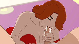Secret of the House - Curvy Milf in a red dress loves being pleasured