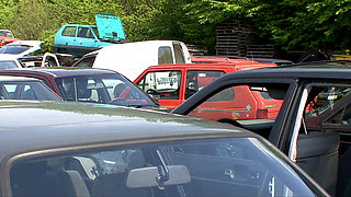 Blowjob at the jankyard and fucking on the hood of the car