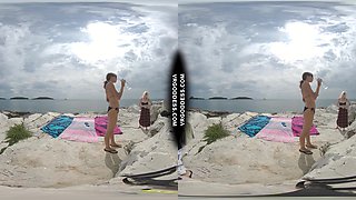 Vacation On Nude Beach With Ingrida And Miss Pussycat Smoking Eating Skinny Dipping Sun Bathing