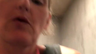 Power Pissing From a Perfect Hairy Pussy in Public Toilets