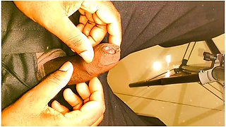 Desi Indian boy Arjun Babu enjoys a warm solo session with a cum shot