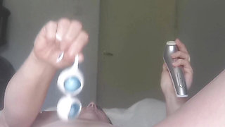 Masturbates with a big