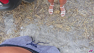 Slim German Brown Skin Latina Secretary Tricked to Outdoor Fuck by Boss