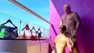 Ukrainian tourist in Mexico gets cock in swinger hotel in front of everyone.