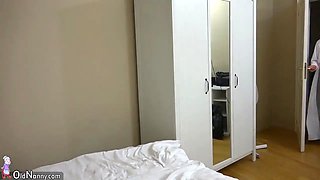 OldNanny Horny mature masturbate and play with gentle teen