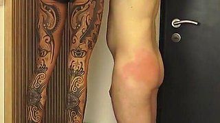 House Slave Gets His Ass Spanked Red Before He Has to Smell His Mistress's Feet!