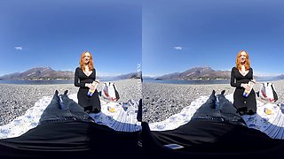 Lakeside Picnic With A Blowjob - Outdoor Redhead Blowjob