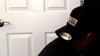 Gloryhole moustache amateur giving head
