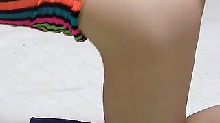 Girls Only Apartment in Japan, a Room Where Big Tits Girl Do Tease Fitness in No Bra See Through Mini Dress and Thong G-string