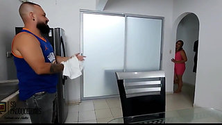 My Horny Stepmom Watches Me in the Kitchen and Asks Me to Fuck Her Pussy