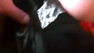 Homemade amateur riding cock cumshot swallow in lingerie