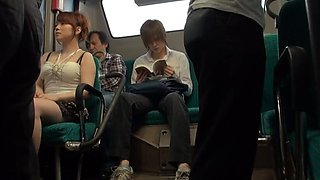 Sexy Mari Motoyama rides a bus and finds a man to suck and fuck