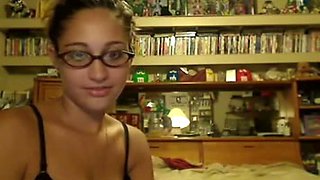 Nerdy cam girlie was nailed missionary style really rough