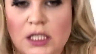 Barra Brass gets penetrated in an interracial double penetration gang bang to enjoy the cum