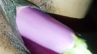 Stepsister-in-law Put Two Brinjals And Cock In Her Pussy Simultaneously