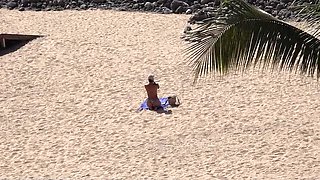 Amateur Latina Fucked Hard on Beach After Sunbathing - Real Homemade Voyeur Sex
