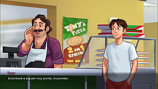 Stepmom goes into the bathroom to masturbate her stepson