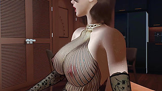 3D BBW Asian MILF Teasing the Young Big Cock to Fuck Her Pussy
