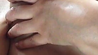 Huge Tits Oiled and Self Sucking Part 2