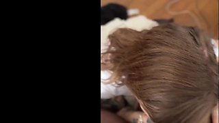 Naughty teen sucks very long black dick
