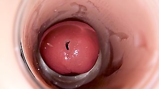 Camera Inside Deep Pussy Captures Huge Ejaculation of Sperm