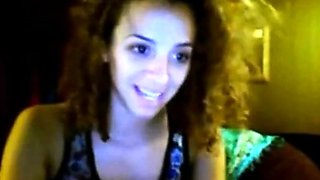 Ebony Beauty Strips on Webcam