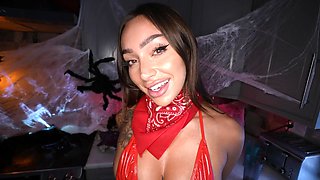 Tattooed Sisi Rose wearing red lingerie gets fucked hard