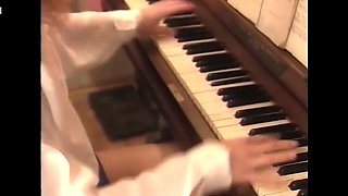 Erika Bella - Piano And Threesome Lesson With Upscaled To 4k