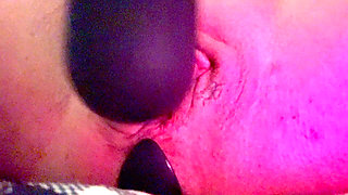 Whore masterbates her cunt and huge clit
