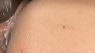 Ebony-skinned Aliana Love does a striptease waiting for the black cock to suck