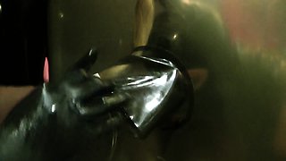 two women fetish latex asslicking and anal mff