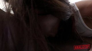 Slutty amateur flashing her big boobs in the backseat
