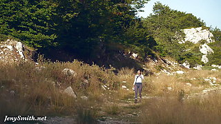 Hiking in a canyon