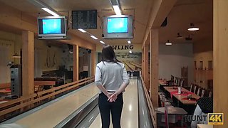 HUNT4K. Guy penetrates attractive beauty while cuckold plays bowling