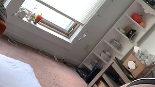 Amateur striptease and Solo masturbation