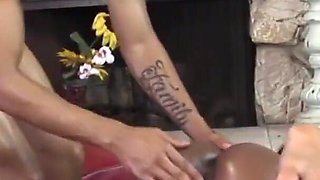 Busty ebony-skin Mahlia Milan has sex until her creampie