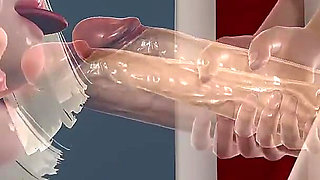 Christmas Blowjob with Sexy Blonde with Big Tits - Stuck in a Wall 3D Animation