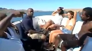 Honey having some fun on the boat