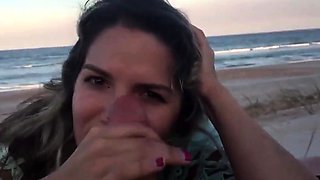 Amateur Babe Sucks and Fucks at the Beach