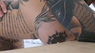 Brunette MILF sucks and fucks a big cock