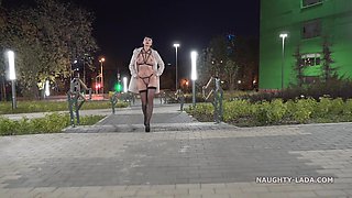 Naughty Lada's Public Lingerie Strip Sparks Wild Outdoor Heat