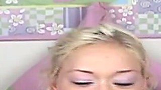 Cute Blonde 18yo Does Splits on Cam and Shows Wet Pussy
