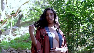 UFC octagon girl is a HOT black MILF with huge natural tits